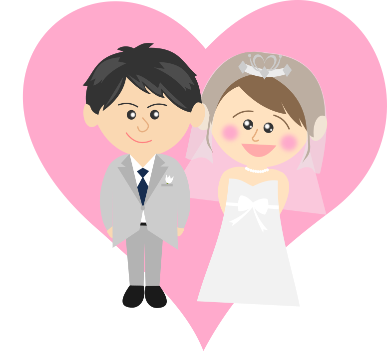 幸せ一杯のカップルイラスト